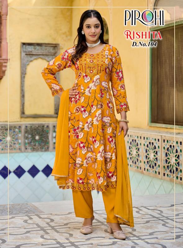 Pirohi rishita anarkali kurtis wholesale
